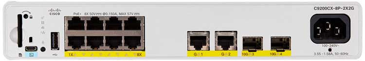 C9200CX-8P-2X2G Catalyst Cisco - Switch 8 portas Gigabit Full PoE+