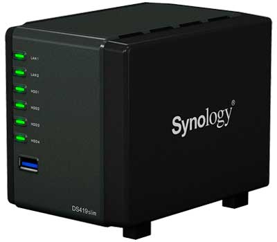 DS419slim Synology DiskStation - Storage NAS 4 Baias p/ HDD SATA