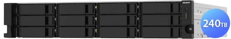TS-1232PXU-RP Qnap - Storage NAS 12 baias p/ hard disks SATA até 240TB