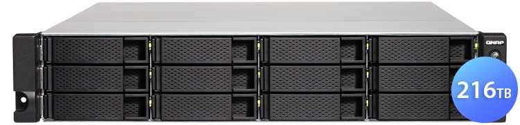 Qnap TS-1263XU-RP 216TB - Storage NAS 12 baias Rackmount