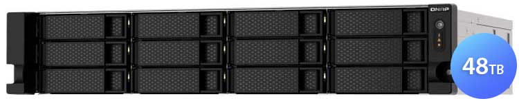 TS-1273AU-RP 48TB Qnap - Storage NAS Rackmount 12 baias HDD/SSD SATA