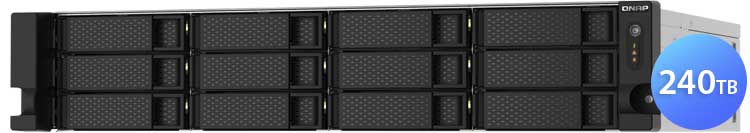 TS-1273AU-RP Qnap - Storage NAS Rackmount 12 baias SATA até 240TB