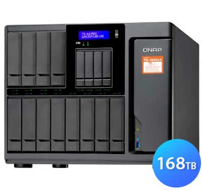 TS-1635AX 168TB Qnap - Storage NAS 12 baias Externo SSD/SATA