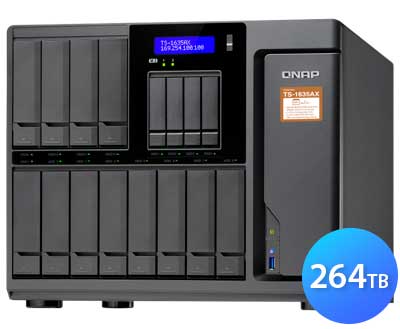 TS-1635AX 264TB Qnap - Storage NAS 12 baias p/ HDD SSD/SATA