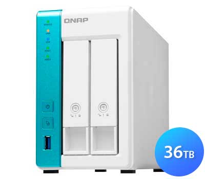 TS-231K 36TB Qnap - Personal Cloud Storage NAS 2 Bay SATA