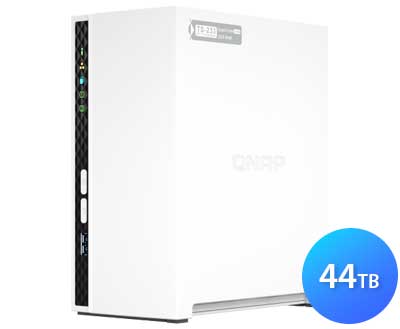 TS-233 44TB Qnap - Servidor NAS 2 Baias p/ discos SATA e SSD