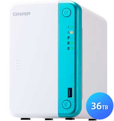 TS-251D 36TB Qnap - Storage NAS 2 Baias e Servidor Multimídia Doméstico