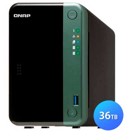 TS-253D 36TB Qnap - NAS e Media Server DLNA 2 Baias SATA