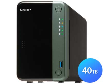 Qnap TS-253D 40TB - NAS e Media Server 2 Baias hot-swappable SATA