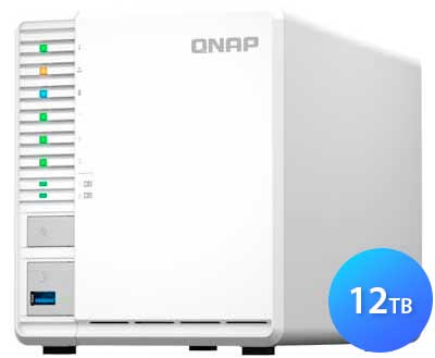 TS-364 12TB Qnap - NAS Server 3 Bay p/ HDD SDD Doméstico SATA