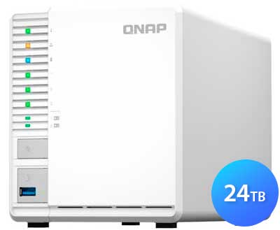 TS-364 24TB Qnap - NAS Server 3 Bay p/ HDD SDD Doméstico SATA