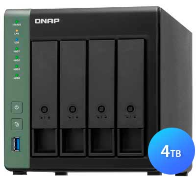 TS-431X3 4TB Qnap - NAS Storage p/ HDs ou SSD Hot Swappable SATA