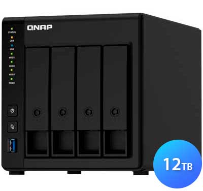 TS-451D2 12TB Qnap - Storage NAS 4 baias p/ hard disks SATA