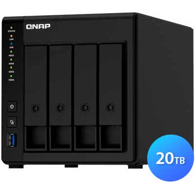TS-451D2 20TB Qnap - Storage NAS 4 baias p/ hard disks SATA