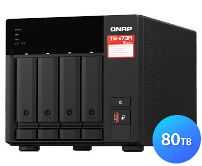 TS-473A Qnap - Storage NAS 4 baias 80TB p/ discos SSD/HDD SATA