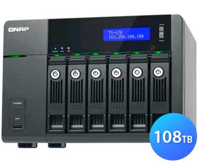 TS-670 108TB Qnap - Storage NAS Desktop 6 Baias SATA/SSD