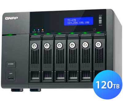 TS-670 120TB Qnap - Storage NAS Desktop 6 Baias SATA/SSD