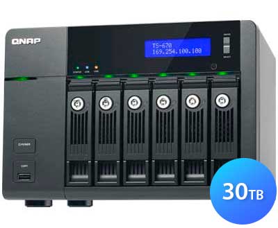 TS-670 30TB Qnap - Storage NAS Desktop 6 Baias SATA/SSD
