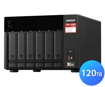 TS-673A 120TB Qnap - Storage NAS 6 Baias até 144TB Desktop p/ HDD SSD SATA