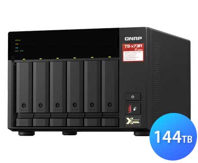 TS-673A 144TB Qnap - Storage NAS 6 Baias até 144TB Desktop p/ HDD SSD SATA