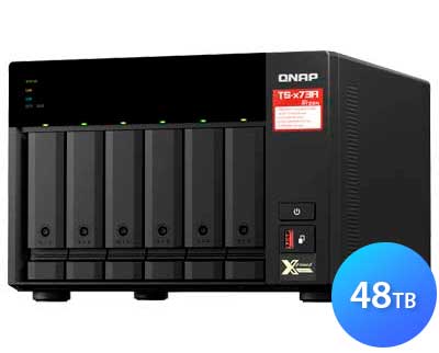 TS-673A 48TB Qnap - Storage NAS 6 Baias até 144TB Desktop p/ HDD SSD SATA