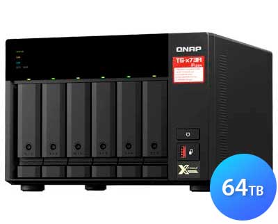 TS-673A 64TB Qnap - Storage NAS 6 Baias até 144TB Desktop p/ HDD SSD SATA