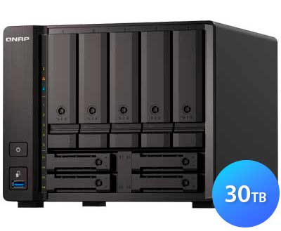 TS-h973AX 30TB Qnap - Hybrid Flash Storage p/ hard disks ou memórias SSD SATA