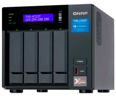 TVS-472XT Qnap, Storage NAS 4 baias p/ discos SATA/SSD Thunderbolt 3