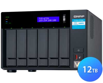 TVS-672N 12TB Qnap - Storage NAS 6 baias SATA/SSD Externo