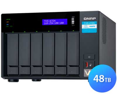 TVS-672N 48TB Qnap - Storage NAS 6 baias SATA/SSD Externo