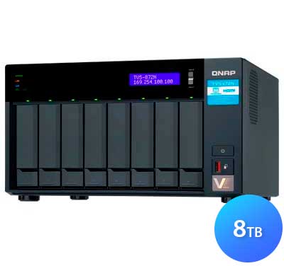 TVS-872N Qnap - Servidor NAS 8 baias p/ HDD SATA/SSD 8TB