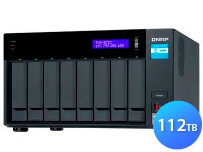 TVS-872X 112TB Qnap - Hybrid Flash Array 8 baias para HDD ou SSD SATA