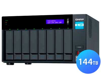 TVS-872X 144TB Qnap - Hybrid Flash Array 8 baias para HDD ou SSD SATA