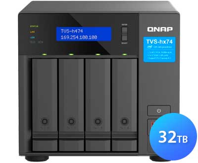 TVS-h474 32TB Qnap - Storage NAS 4 Baias p/ HDD SATA/SSD/NVMe