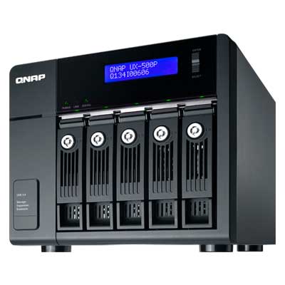 UX-500P Qnap - JBOD SATA 5 baias até 30TB para hard disks SATA