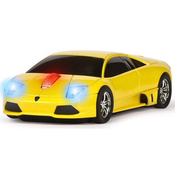 MOUSE WIRELESS LAMBORGHINI AMARELO - ROAD MICE
