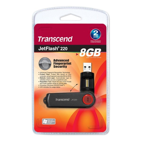 PEN-DRIVE 8GB C/FINGERPRINT