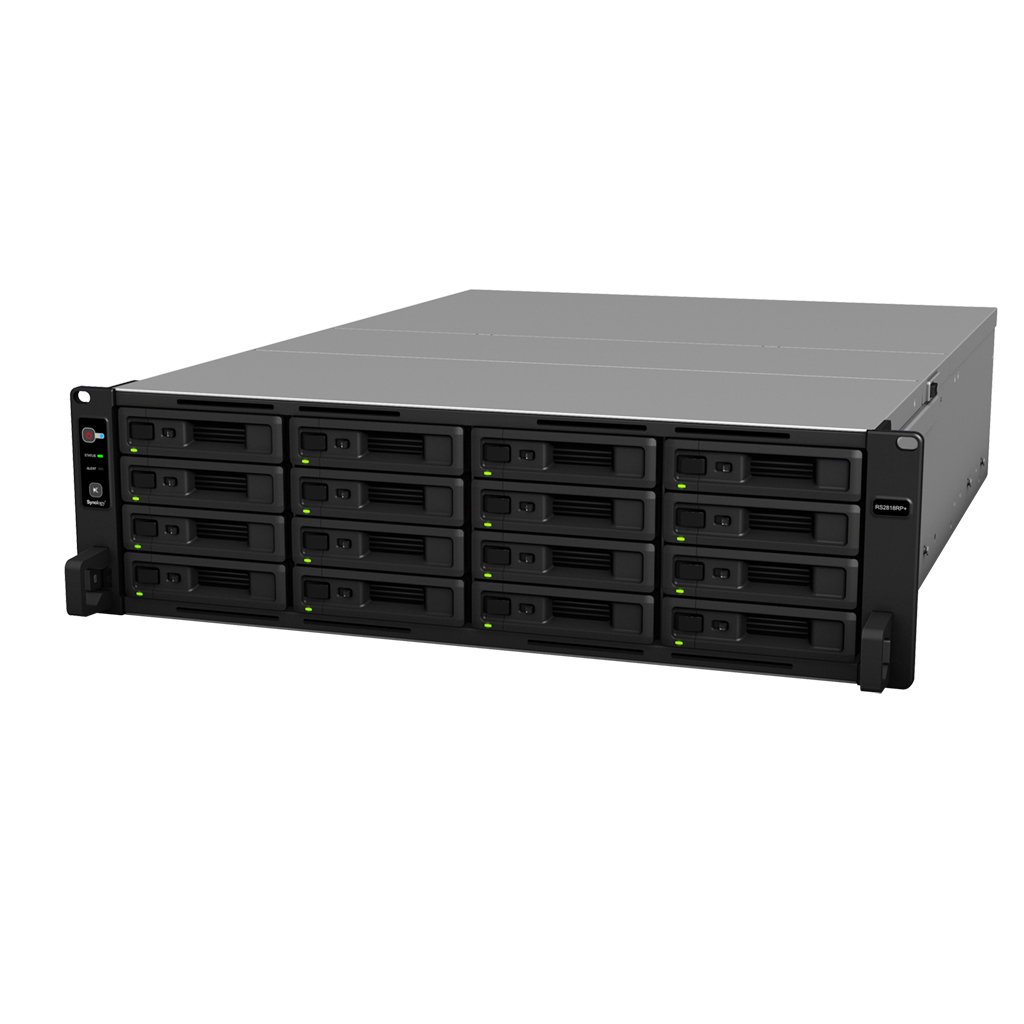 RS2818RP+ 72TB Synology - NAS server 16 baias p/ HDD SATA