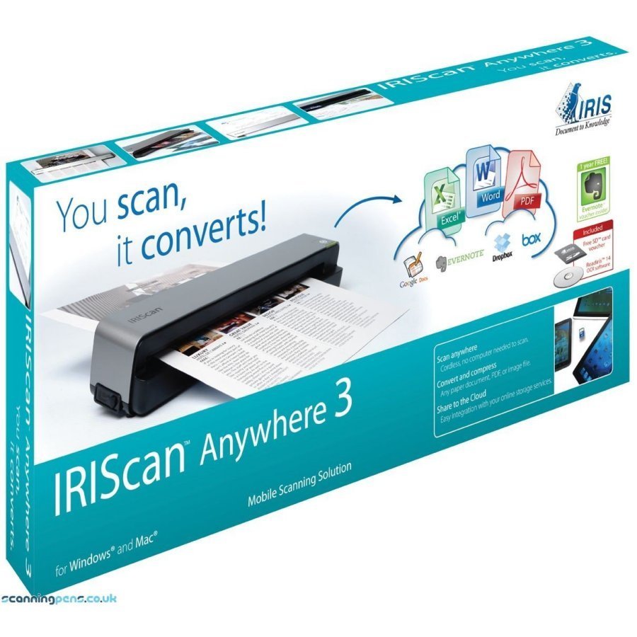 SCANNER DE MÃO IRISCAN ANYWHERE 3