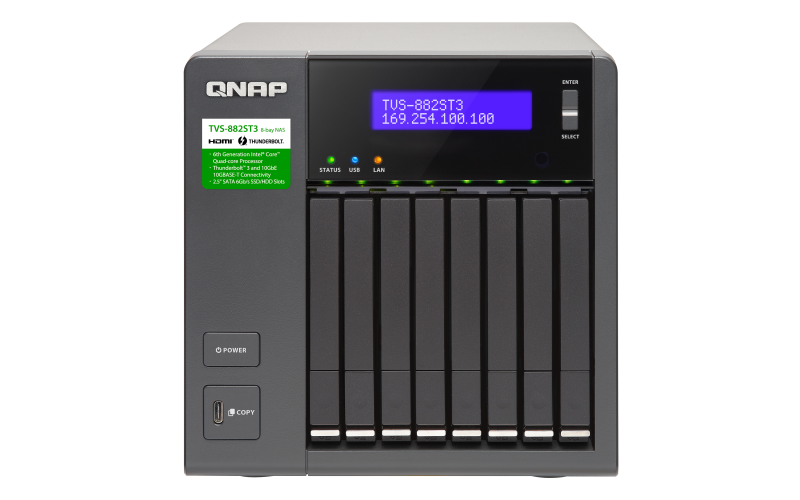 TVS-882ST3 Qnap - Servidor NAS 8 baias Thunderbolt 3