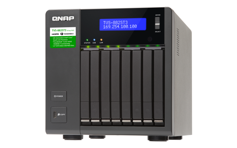 TVS-882ST3 Qnap - Servidor NAS 8 baias Thunderbolt 3