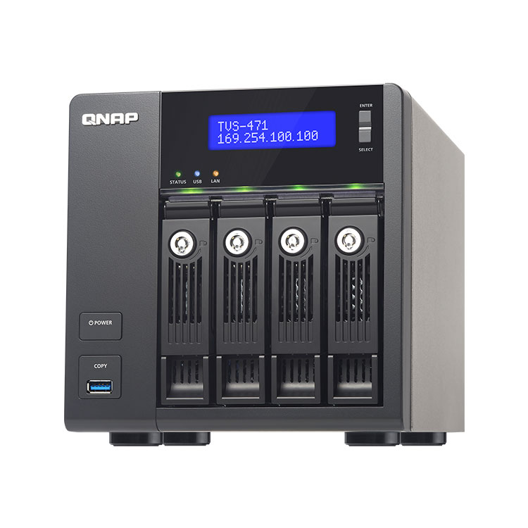 TVS-471 20TB Qnap - NAS RAID 5 p/ 4 discos ou memórias SSD SATA
