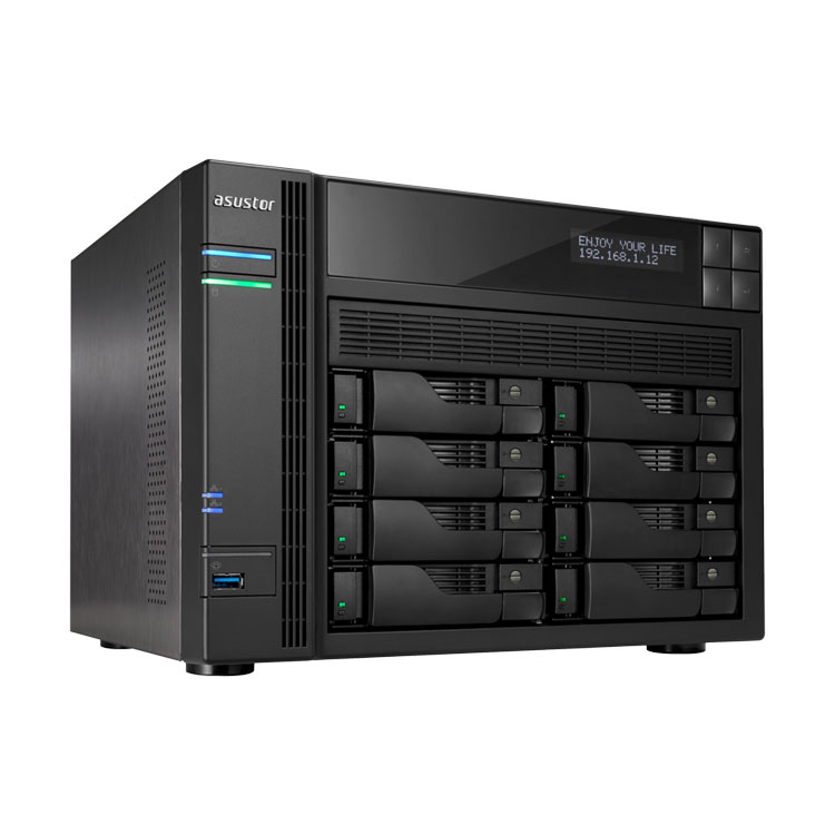 AS7008T 96TB Asustor - Storage Server NAS 8 baias p/ HDD SATA 