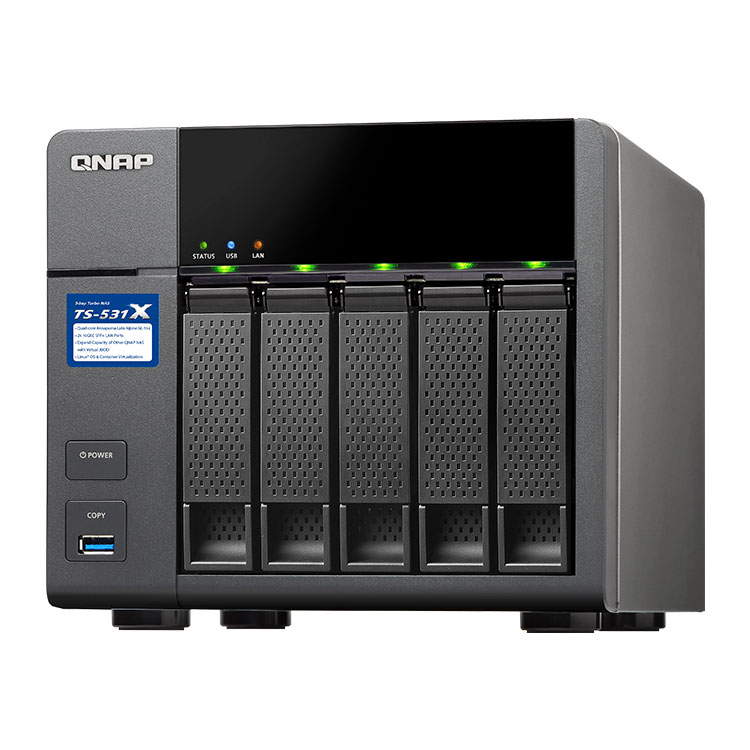 TS-531X 25TB Qnap - Storage NAS 5 baias Desktop para discos SATA