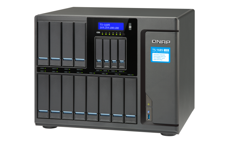TS-1685 Qnap - Storage Server NAS, DAS ou IP SAN para 12 HDD e 4 SSD SATA