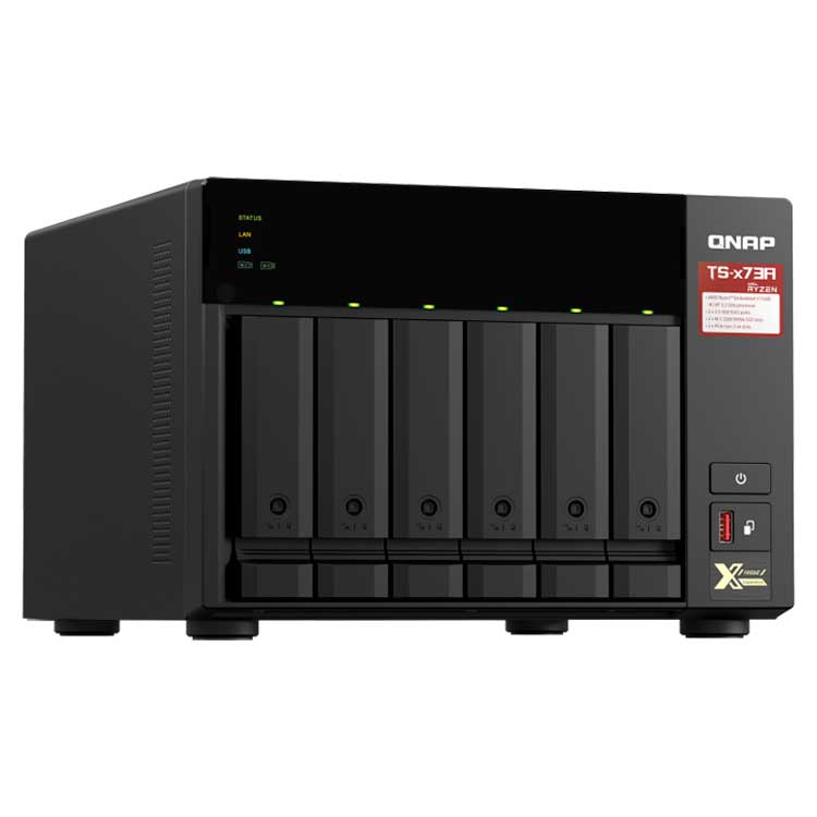 TS-673A 132TB Qnap - Storage NAS 6 Baias até 144TB Desktop p/ HDD SSD SATA