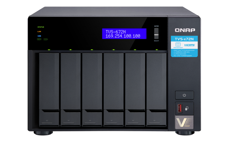 TVS-672N 18TB Qnap - Storage NAS 6 baias SATA/SSD Externo