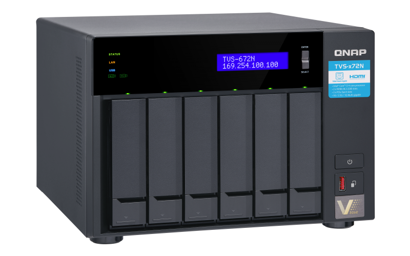 TVS-672N 18TB Qnap - Storage NAS 6 baias SATA/SSD Externo