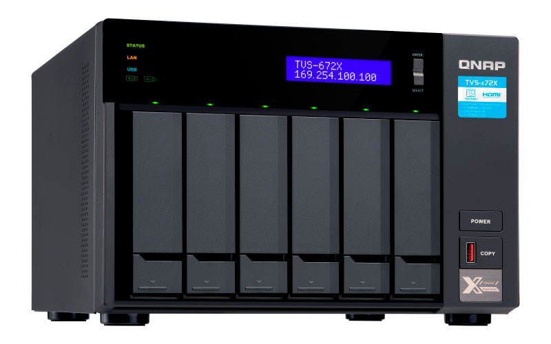 TVS-672X 108TB Qnap - Servidor NAS 6 baias para HDD SATA