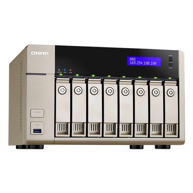 Qnap TVS-863 112TB - Storage NAS 8 baias para hard disks SATA 